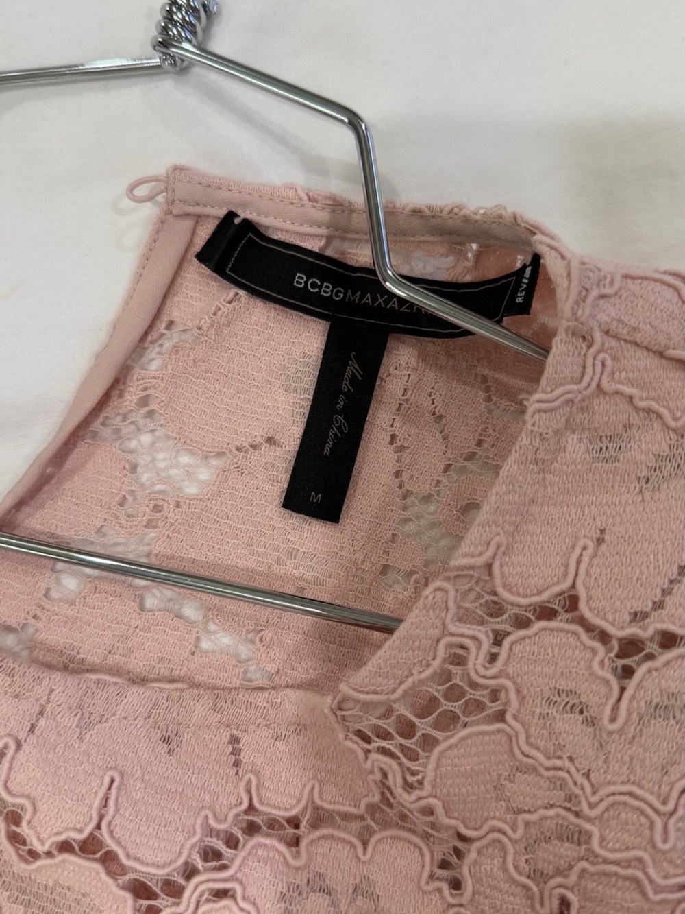 BCBGMaxAzria Pink Lace Dress Diane Dress M Summer Dress BCBG Max Azria GUC - Picture 7 of 11